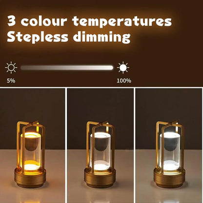 Wireless Table Lamp LED Touch Sensor Desktop Night Light Rechargeable Reading Lamp for Restaurant Hotel Bar Bedroom Decor Light