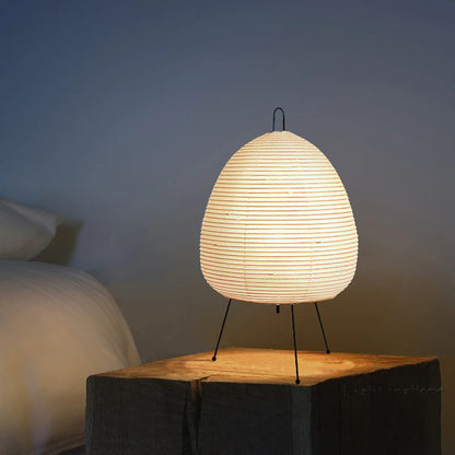 Japanese Design Akari Wabi-sabi Yong Table Lamp Printed Rice Paper Lamp Bedroom Desktop Decoration Table Lamp Drop Shipping