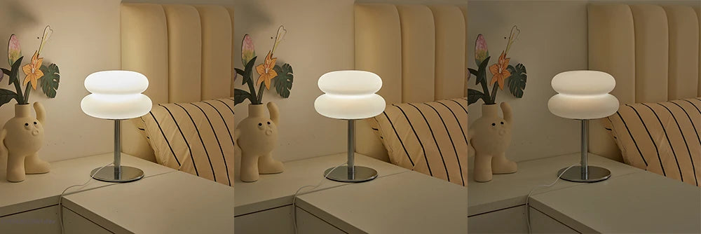 Bauhaus retro table lamp plastic lamps bedroom bedside living room Nordic mushroom lamp 9-level brightness dimming ambient light