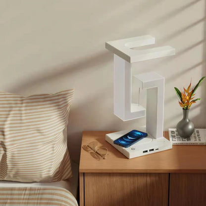 Novelty floating lamp with 10 W  detachable wireless charger decorative light for bedroom/office