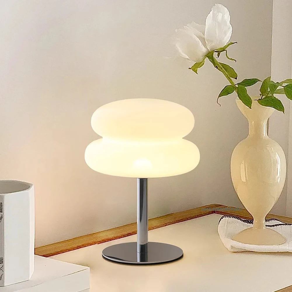 Bauhaus retro table lamp plastic lamps bedroom bedside living room Nordic mushroom lamp 9-level brightness dimming ambient light