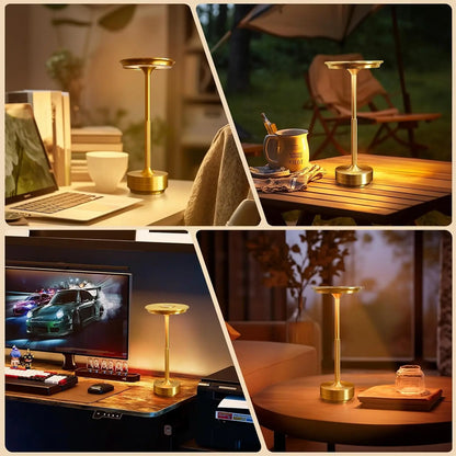 Wireless Table Lamp LED Touch Sensor Desktop Night Light Rechargeable Reading Lamp for Restaurant Hotel Bar Bedroom Decor Light