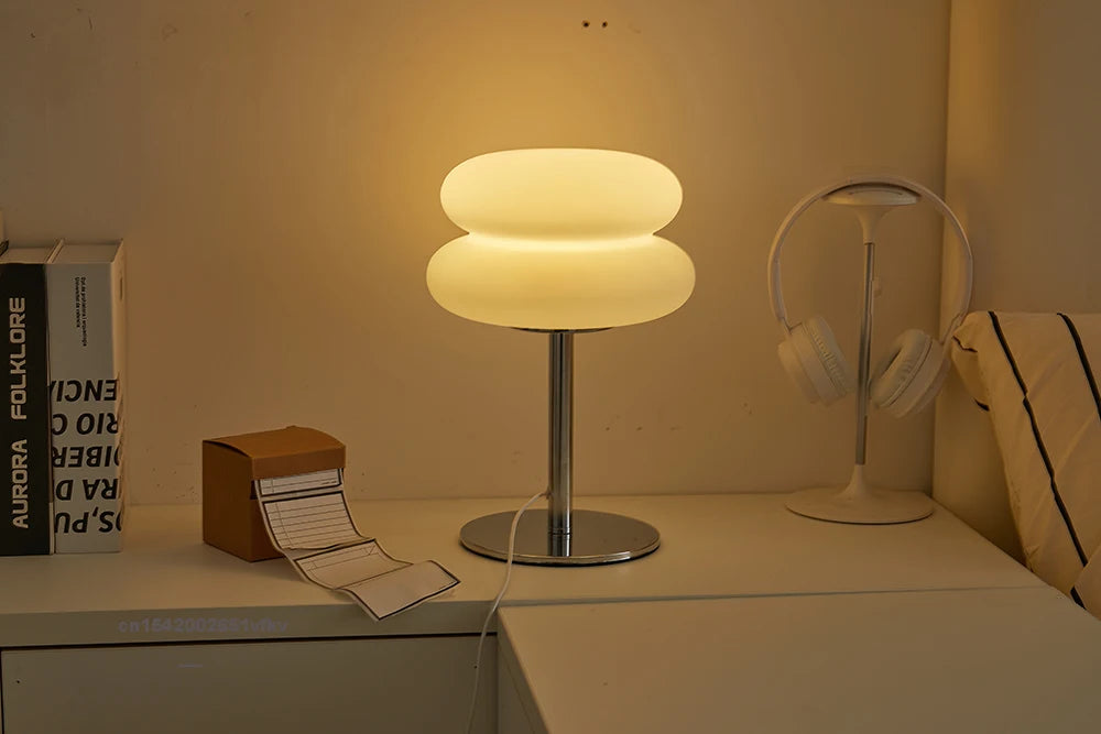 Bauhaus retro table lamp plastic lamps bedroom bedside living room Nordic mushroom lamp 9-level brightness dimming ambient light