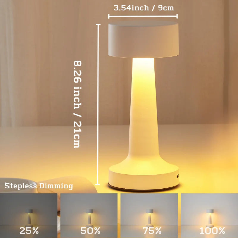 USB Metal Rechargeable Touch Point Lamp Room LED Bedside Decorative Table Lamp Restaurant Bar Desktop Mood Lighting Night Lights