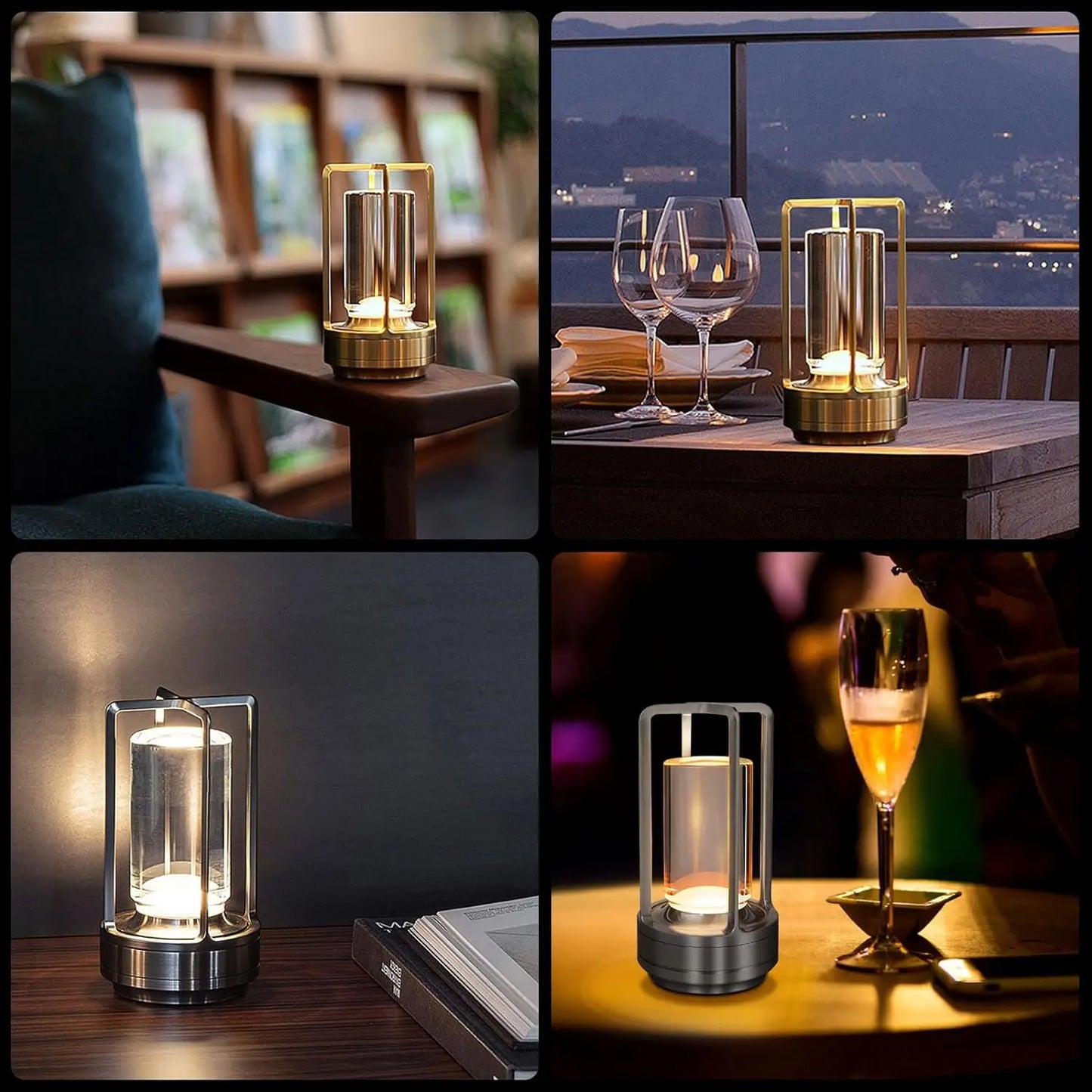 Wireless Table Lamp LED Touch Sensor Desktop Night Light Rechargeable Reading Lamp for Restaurant Hotel Bar Bedroom Decor Light