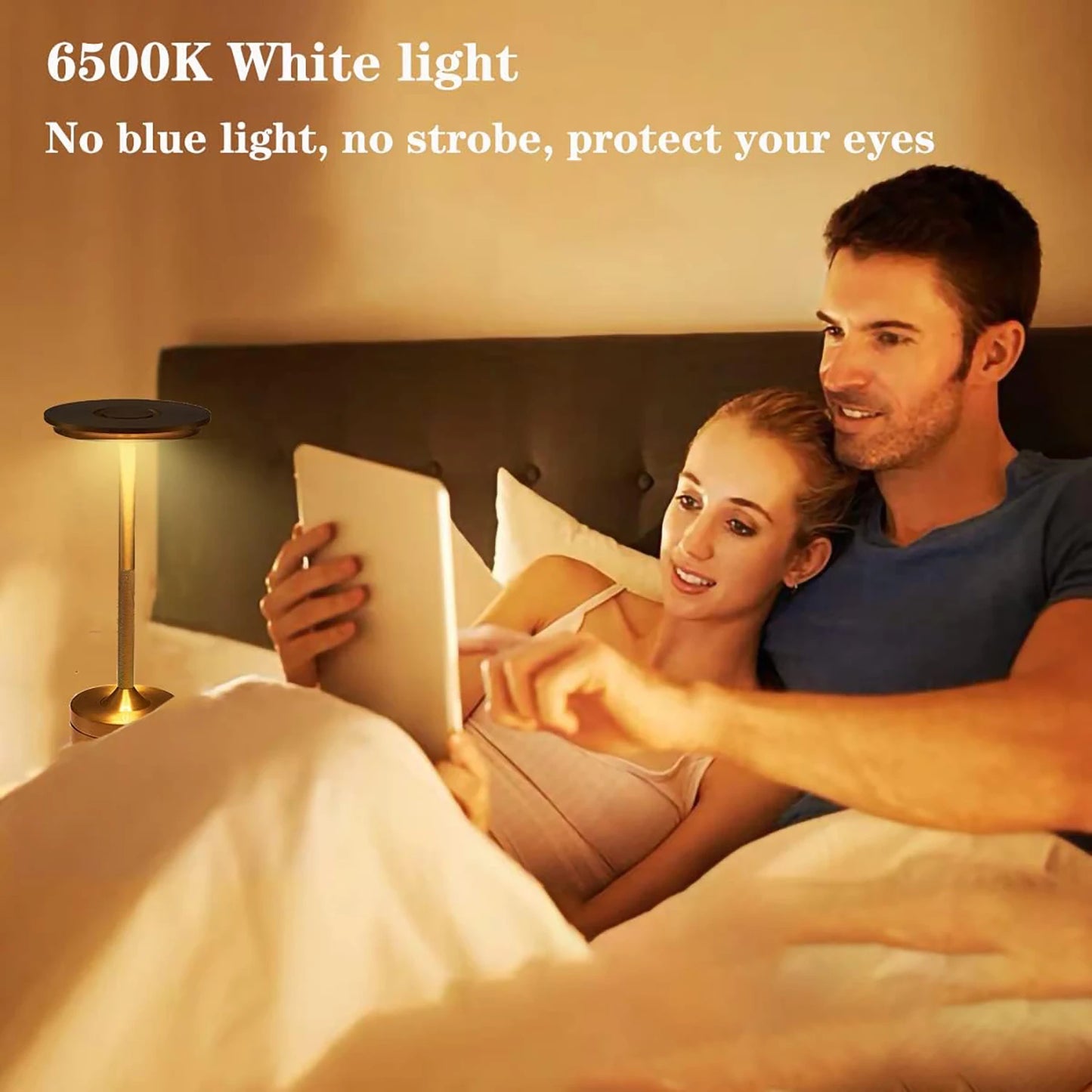 Wireless Table Lamp LED Touch Sensor Desktop Night Light Rechargeable Reading Lamp for Restaurant Hotel Bar Bedroom Decor Light