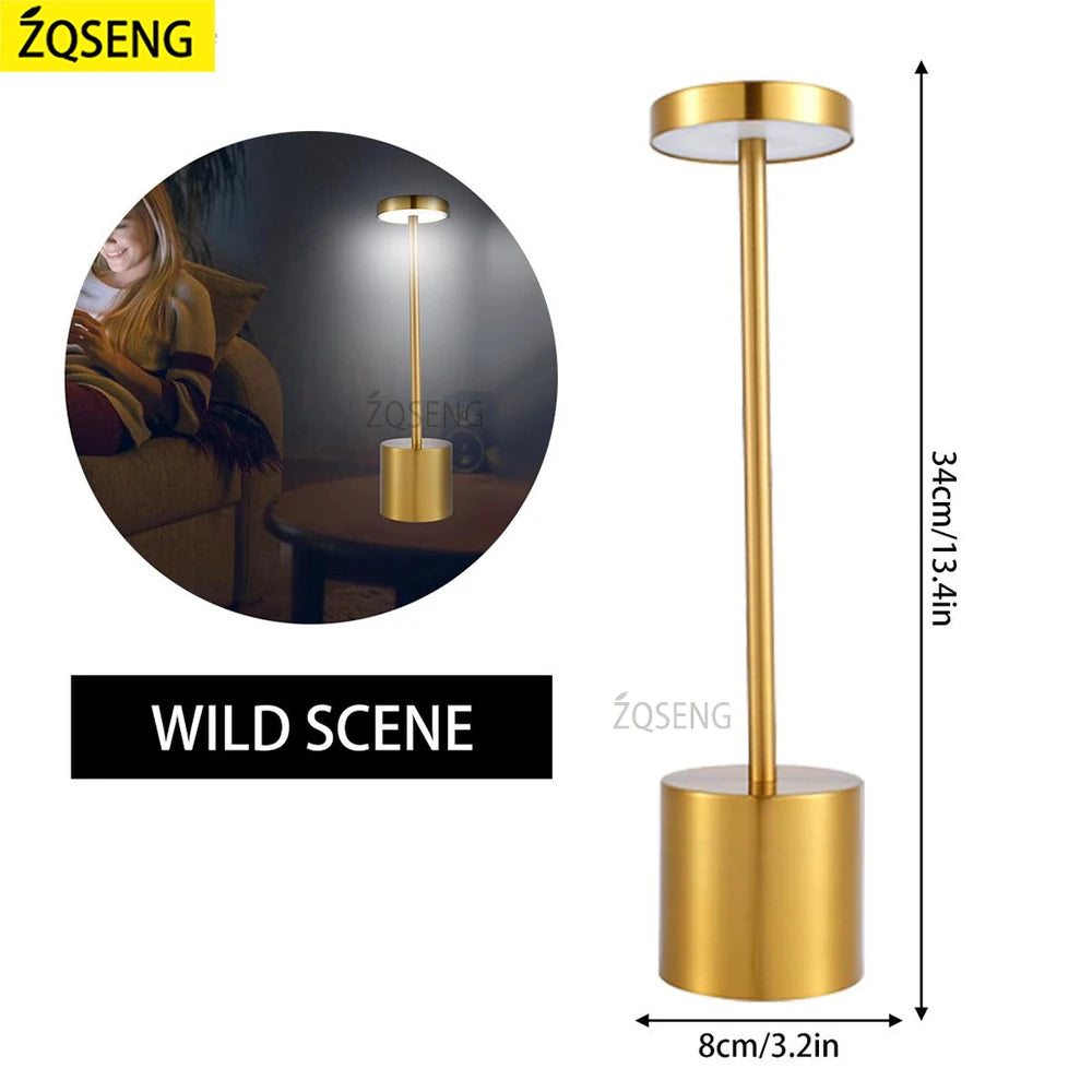 Rechargeable Table Lamp LED Touch Sensor Desktop Night Light Wireless Reading Lamp For Restaurant Hotel Bar Bedroom Decor Light