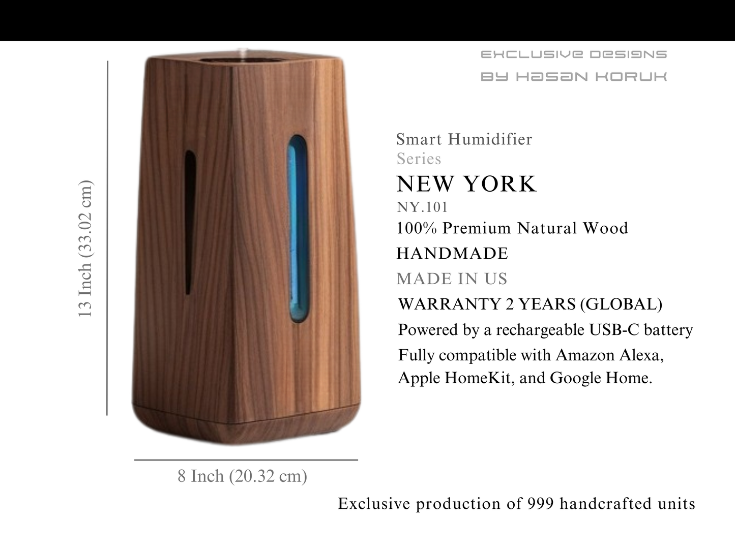 🌿NY.101 Smart Wooden Humidifier – Nature’s Elegance, Technology’s Intelligence 🌿