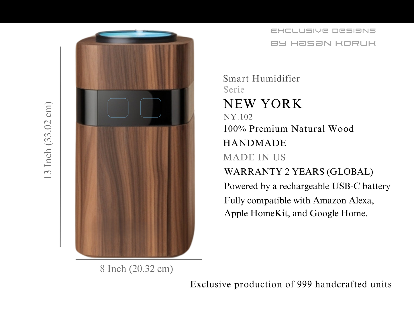 🌿NY.102 Smart Wooden Humidifier – Nature’s Elegance, Technology’s Intelligence 🌿